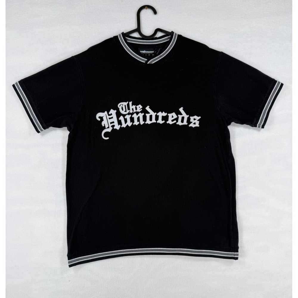 The Hundreds Medium T-Shirt Streetwear Gothic Cotton Striped Trim